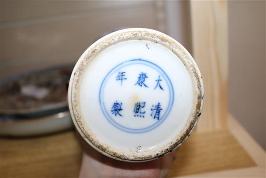 A Chinese blue and white vase